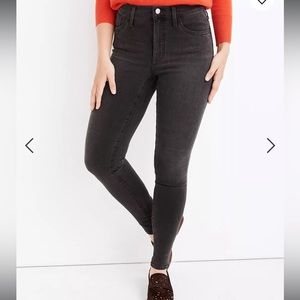 Madewell TALLER curvy high-rise skinny jeans in black sea size 28TL